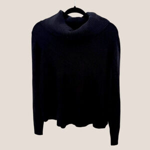 Rachel Zoe Women’s XL Black Cowl Neck Knit Sweater Soft Cozy Pullover